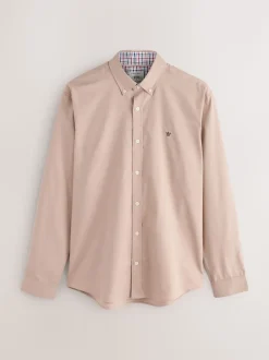 Pastel geel naturel - Oxford-stretchoverhemd met lange mouwen