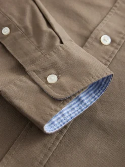 Pastel geel naturel - Slim Fit - Oxford-hemd met lange mouwen