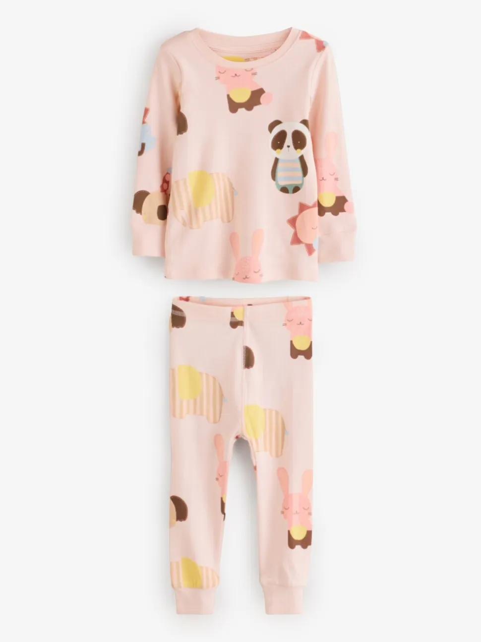 Pastel met tekenfiguurtjesprint - Knus pyjama met lange mouwen 3 Pack (9maanden -12jaar)