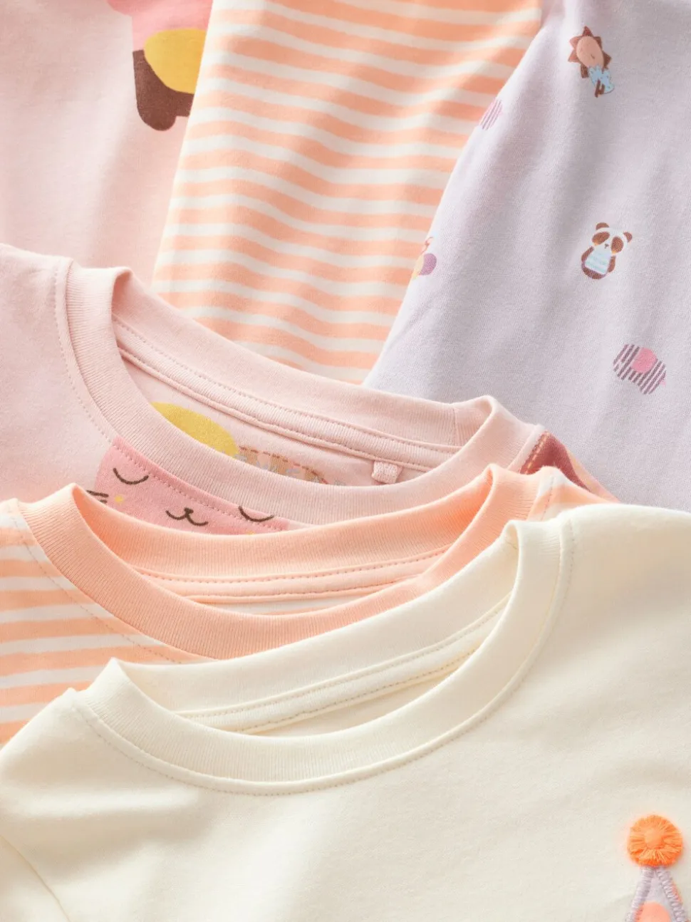 Pastel met tekenfiguurtjesprint - Knus pyjama met lange mouwen 3 Pack (9maanden -12jaar)