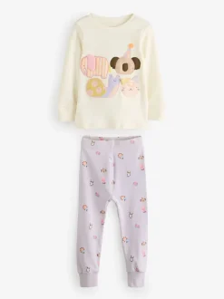 Pastel met tekenfiguurtjesprint - Knus pyjama met lange mouwen 3 Pack (9maanden -12jaar)