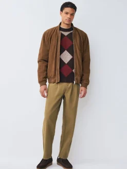 Pastelgeel - Authentic Twin Pleated Textured Trousers