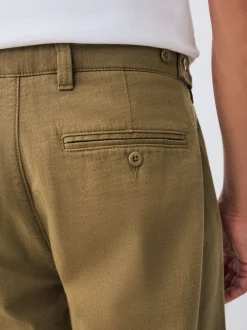 Pastelgeel - Authentic Twin Pleated Textured Trousers