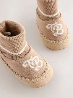 Pastelgeel - Baker by Ted Baker gebreide laarsjes voor Jongens