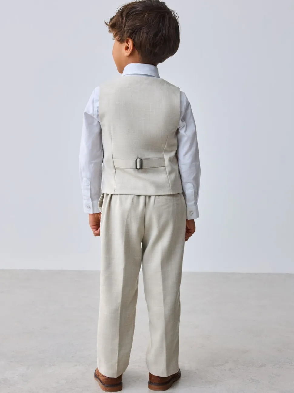 Pastelgeel - Baker by Ted Baker set van gilet, overhemd en broek