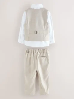Pastelgeel - Baker by Ted Baker set van gilet, overhemd en broek