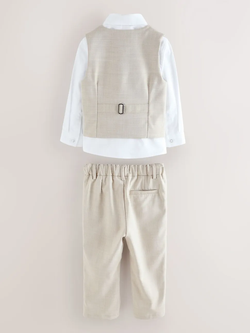 Pastelgeel - Baker by Ted Baker set van gilet, overhemd en broek