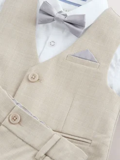 Pastelgeel - Baker by Ted Baker set van gilet, overhemd en broek