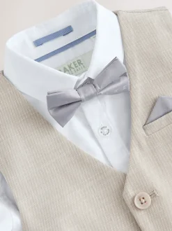 Pastelgeel - Baker by Ted Baker set van gilet, overhemd en broek