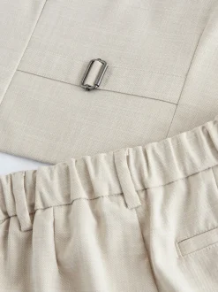 Pastelgeel - Baker by Ted Baker set van gilet, overhemd en broek