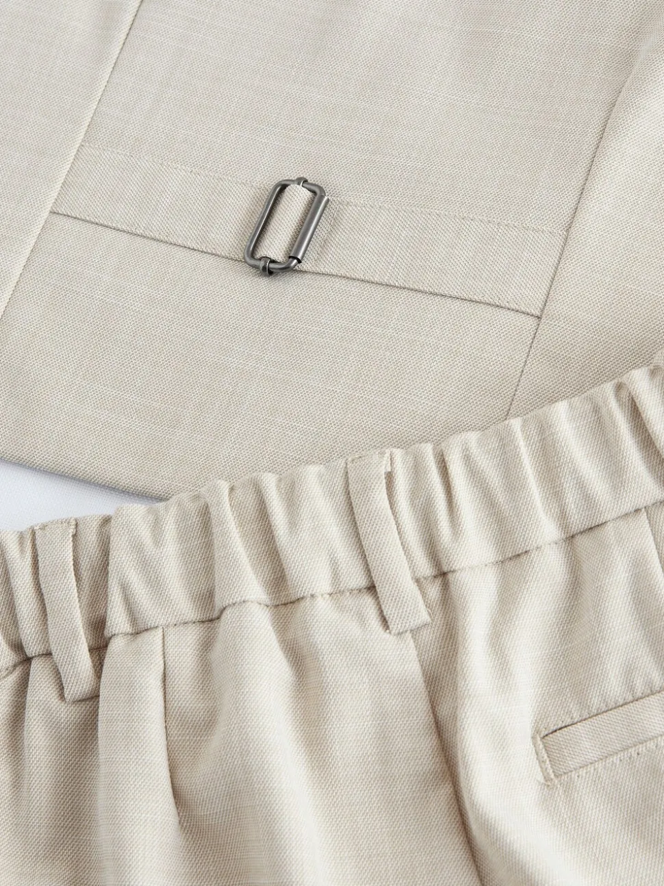 Pastelgeel - Baker by Ted Baker set van gilet, overhemd en broek