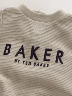 Pastelgeel - Baker by Ted Baker Textured Long Sleeve Romper