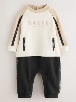 Pastelgeel - Baker by Ted Baker Romper met inzetstuk en lange mouwen