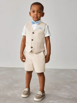 Pastelgeel - Baker By Ted Baker set van overhemd, gilet en short