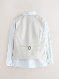Pastelgeel - Baker by Ted Baker Waistcoat, Shirt And Tie Set