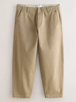 Pastelgeel - Barrel Fit - Authentic Cotton Rich Stretch Trousers