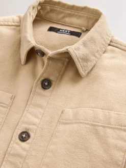 Pastelgeel - Geborsteld overshirt (3-16jr)