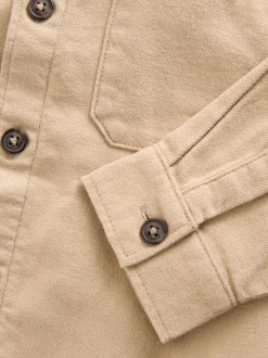 Pastelgeel - Geborsteld overshirt (3-16jr)