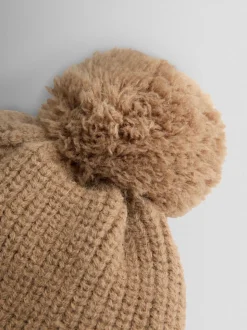 Pastelgeel - JoJo Maman Bébé Cosy Pom Pom Rib Hat
