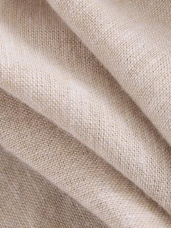 Pastelgeel - Korte chino met elastische taille met hoog linnenpercentage