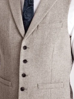 Pastelgeel - MOSS slim-fit Donegal tweed gilet