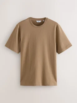 Pastelgeel - Normale Pasvorm - Zwaar T-shirt