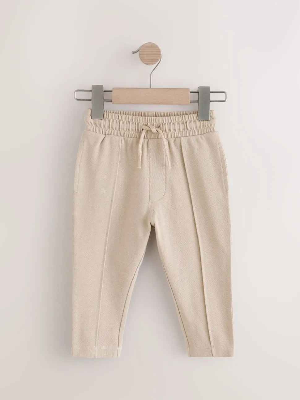Pastelgeel - Pintuck joggingbroek van 100% katoen (3mnds-7jr)