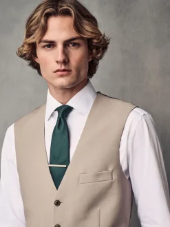 Pastelgeel - Regular Fit Wool Blend Motionflex Waistcoat