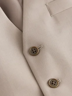 Pastelgeel - Regular Fit Wool Blend Motionflex Waistcoat