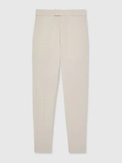 Pastelgeel - Reiss Found stretchy slim fit broeken met trekkoord