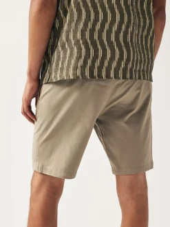 Pastelgeel - Relaxed fit - Chinoshort met stretch