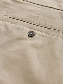 Pastelgeel - Relaxed fit - Chinoshort met stretch