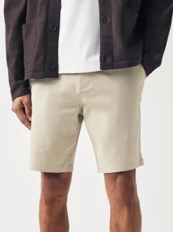 Pastelgeel - Slim Fit - Chinoshort met stretch