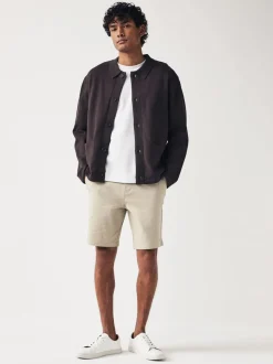 Pastelgeel - Slim Fit - Chinoshort met stretch