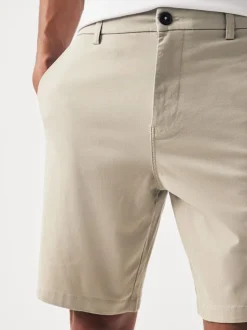 Pastelgeel - Slim Fit - Chinoshort met stretch