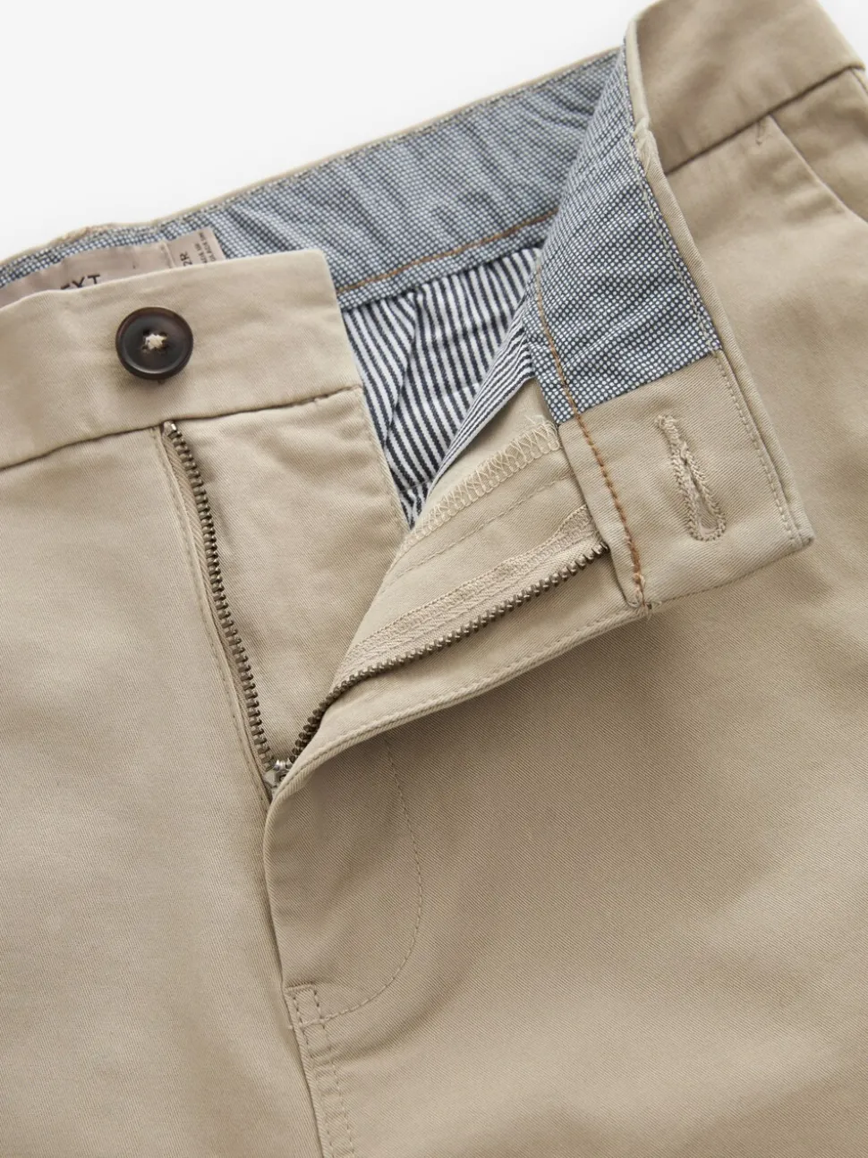 Pastelgeel - Slim Fit - Chinoshort met stretch