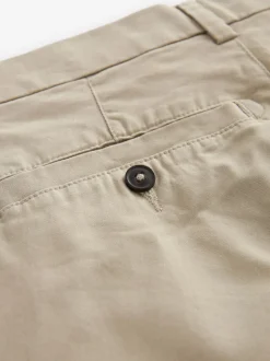 Pastelgeel - Slim Fit - Chinoshort met stretch
