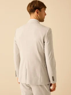 Pastelgeel - Slim Fit - Meegevend stretchkostuumjasje
