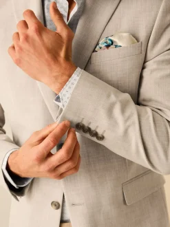 Pastelgeel - Slim Fit - Meegevend stretchkostuumjasje