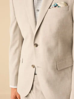 Pastelgeel - Slim Fit - Meegevend stretchkostuumjasje