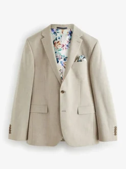 Pastelgeel - Slim Fit - Meegevend stretchkostuumjasje