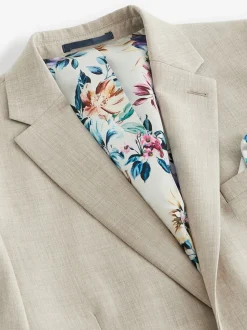 Pastelgeel - Slim Fit - Meegevend stretchkostuumjasje
