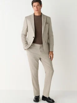 Pastelgeel - Slim Fit Wool Blend Donegal Suit Jacket