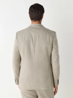 Pastelgeel - Slim Fit Wool Blend Donegal Suit Jacket