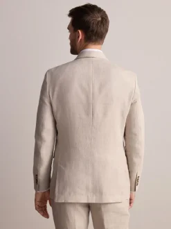 Pastelgeel - Slimfit Leomaster Italiaans 100% linnen colbert