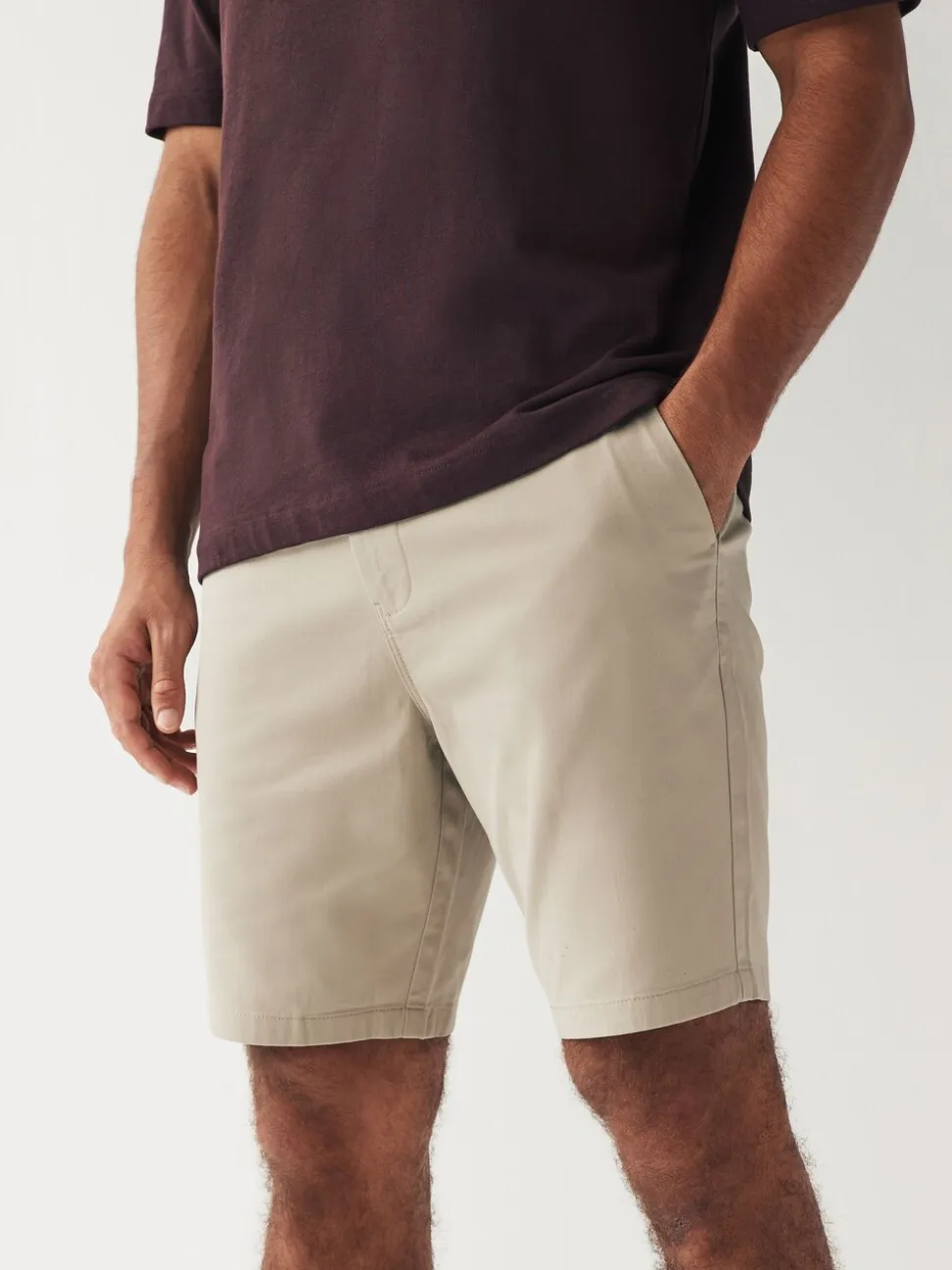 Pastelgeel - Straight fit - Chinoshort met stretch