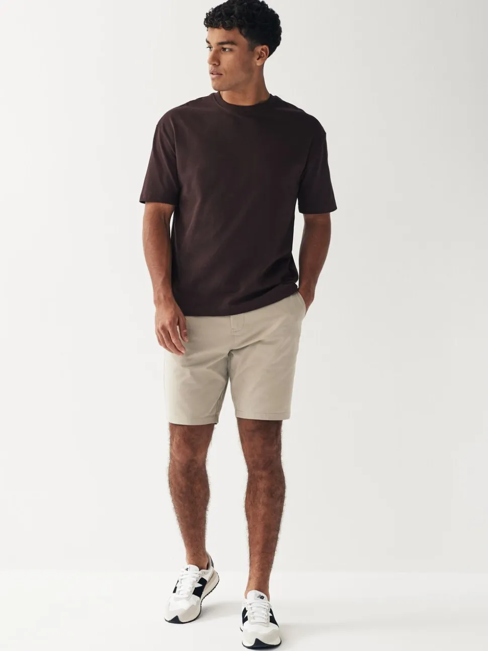 Pastelgeel - Straight fit - Chinoshort met stretch