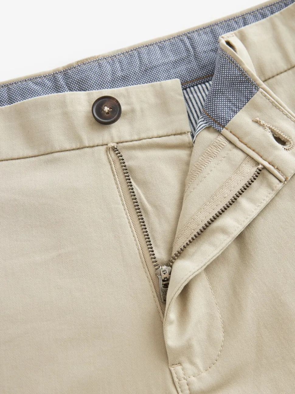 Pastelgeel - Straight fit - Chinoshort met stretch