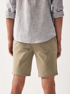 Pastelgeel - Strakke Pasvorm - Chinoshort met stretch