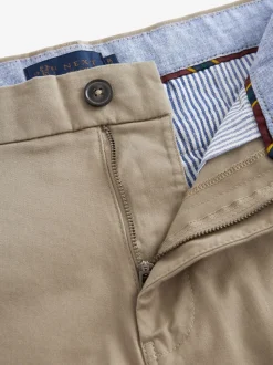Pastelgeel - Strakke Pasvorm - Chinoshort met stretch